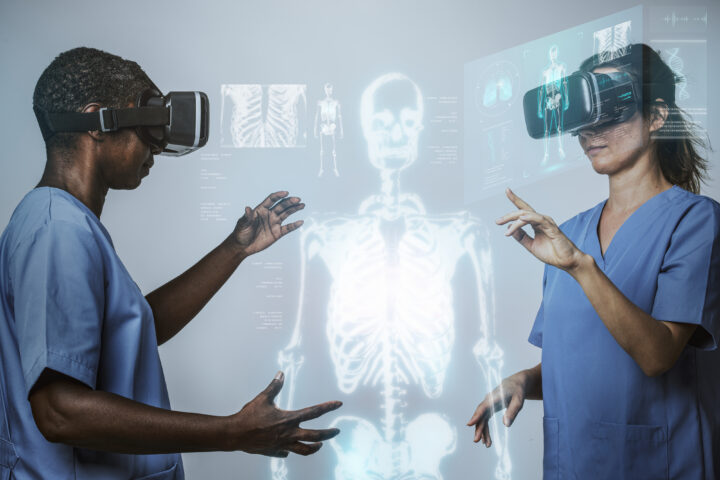 doktorer som använder VR och jobbar med forskning och utveckling