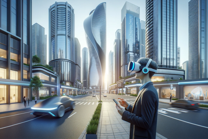 Virtual Reality i en futuristisk stad
